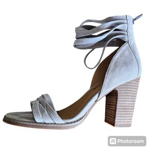 Lucky suede wood chunky heel Women's size 8 neutral